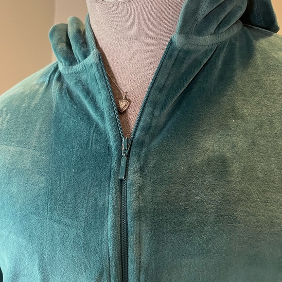 Womans Medium Velvet Zip Up Hoodie Y2K - Picture 3 of 9